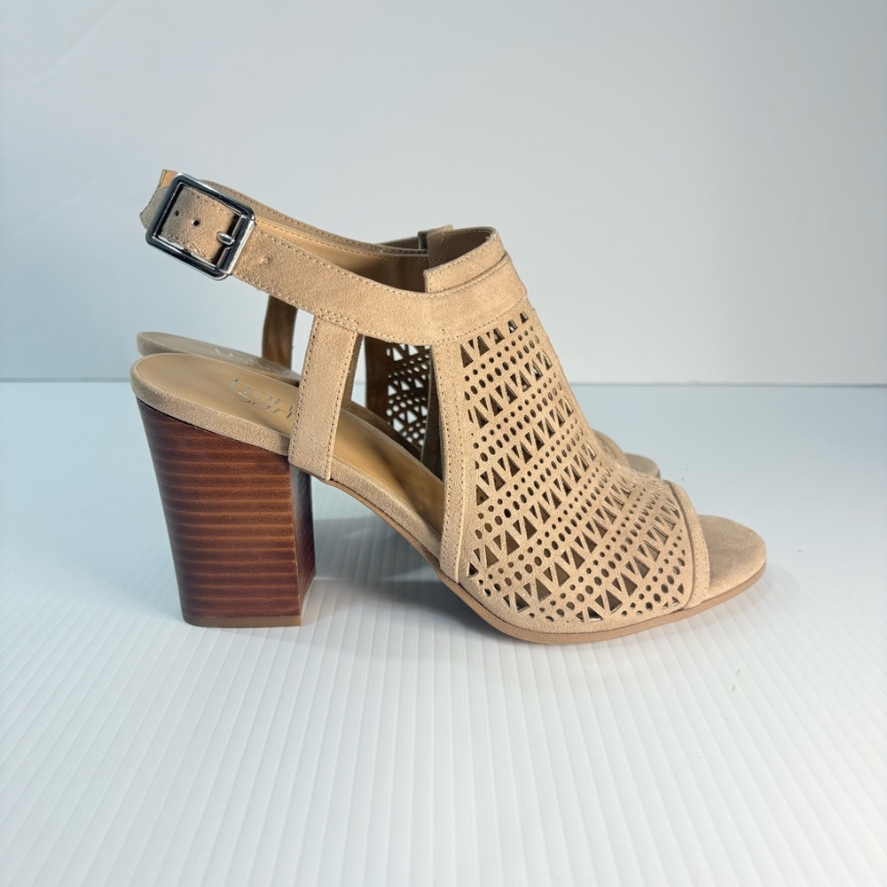Franco Sarto New with Box Makala Mocha Tan Cutout Heels Sz10 Boho-chic Neutral
